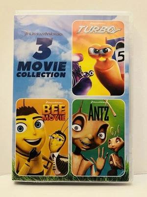 DreamWorks 3 Movie Collection: Turbo / Bee Movie / Antz (DVD, 2020) NEW Sealed - Image 1 of 2