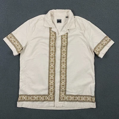 Camisa masculina gola acampamento bordada borda Todd Snyder grande cabana resort verão - Imagem 1 de 4