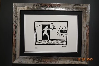 Keith Haring Lithographie in 50 x 35 cm , Limitiert, gestempelt, signiert. - Bild 1 von 4