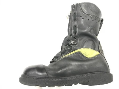 Jolly Leather Firefighter Zipper Opening Safety Boots Very Used Grade 2 #4667 - Image 1 of 4