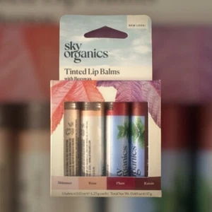 Sky Organics Organic Tinted Lip Balm with Beeswax Shimmer, Rose, Plum & Raisin - Picture 1 of 2