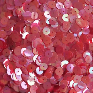 6mm Round Flat Sequins Red Crystal Rainbow Iris Iridescent - Picture 1 of 2