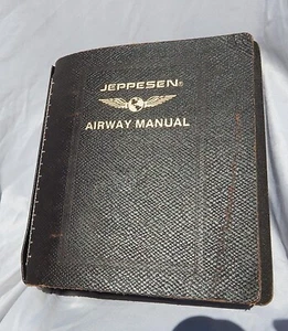 Original Airline Pilot"s Jeppesen Airport Charts Empty Leather Manual Book - Picture 1 of 4