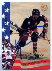 Tarjeta firmada por Ken Morrow autografiada automática 1995 #22 Miracle on Ice 1980 - Imagen 1 de 1