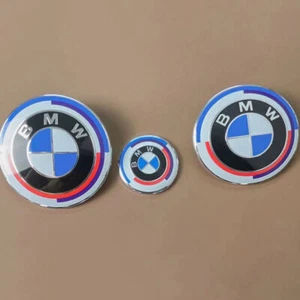 3PCS B-M-W Emblems Hood & Trunk Sterring Wheel 82mm + 74mm + 45mm E30 E36 E46 - Picture 1 of 1