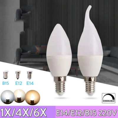 Dimmable Led Candle Bulb E14 5w Light Lamps 220v Lights 3000k 4500k 6000k Bulbs - Image 1 of 4
