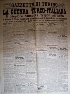 GAZZETTA DI TORINO LA GUERRA TURCO ITALIANA 6 OTTOBRE 1911 (m26-1-9 ) - Imagen 1 de 1