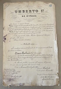Regno d’Italia - Decreto a firma Umberto I anno 1896 🇮🇹 documento antico - Picture 1 of 8