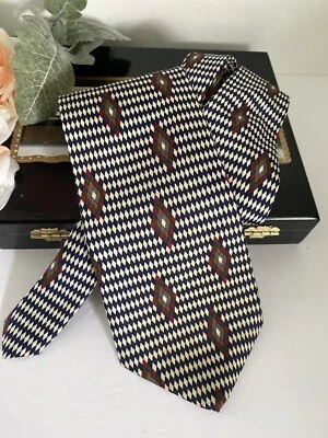 Structure Men's Tie Necktie Italian 100% Silk Fabric Navajo Aztec Pattern USA - Image 1 of 4