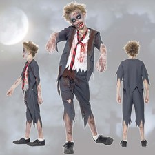 Zombie Kinderkostüm Zombiekostüm Schüler Halloweenkostüm Gruseloutfit Untoter