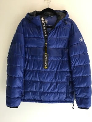 NUEVO CON ETIQUETAS GUANTE CORPORAL PARA HOMBRE ABRIGO ACOLCHADO Primaloft Con Capucha Surf Azul Mediano $275  Foto 1 de 4