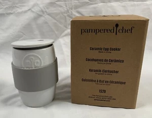 Hervidor de huevos de cerámica Pampered Chef #1529 en caja - Imagen 1 de 4