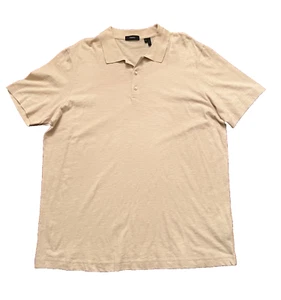 Theory Mens Rugby Polo Jersey Stretch Knit Cotton Beige tan preppy size XL. - Picture 1 of 7