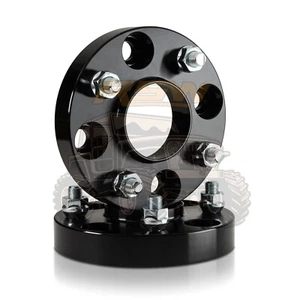 2pc 4x108 Wheel Spacers 1" 25mm Black Hubcentric 4x4.25 63.4mm Hub 12x1.5 - Picture 1 of 8