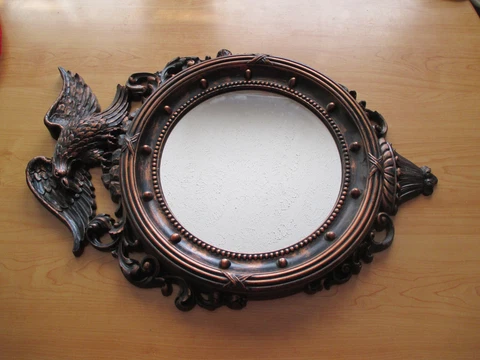 Vintage Convex Porthole Eagle Mirror 21" Bronze Color Homco A007 USA Cover
