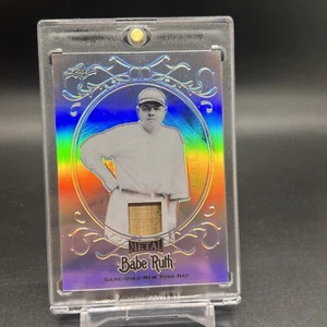 BABE RUTH 2019 Leaf Metal Silver Refractor Rare GAME USED BAT! #8/10 - Picture 1 of 2