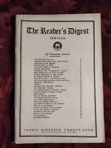 RARE Reader's Digest April 1924 Stanley Frost Ku Klux Klan Pearl Buck - Picture 1 of 1