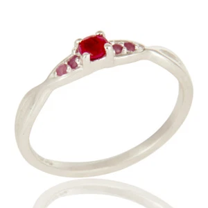 0.17-CT 925 Gemstone Natural Ruby Ring 925 Sterling Silver Handmade Jewelry - Picture 1 of 3