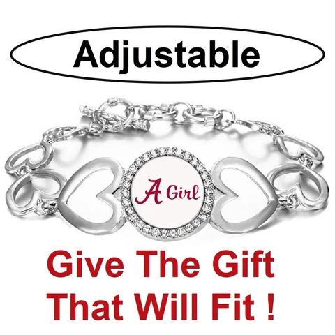 Spec Alabama Crimson Tide AGirl Womens Silver Heart Link Bracelet w Gift Pkg D27 Cover