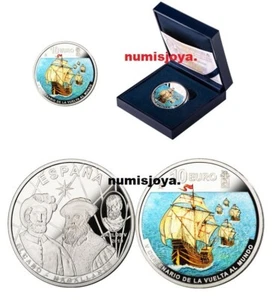 10 EUROS PLATA 2019 V CENTENARIO VUELTA AL MUNDO PARTIDA SANLÚCAR DE BARRAMEDA. - Foto 1 di 2