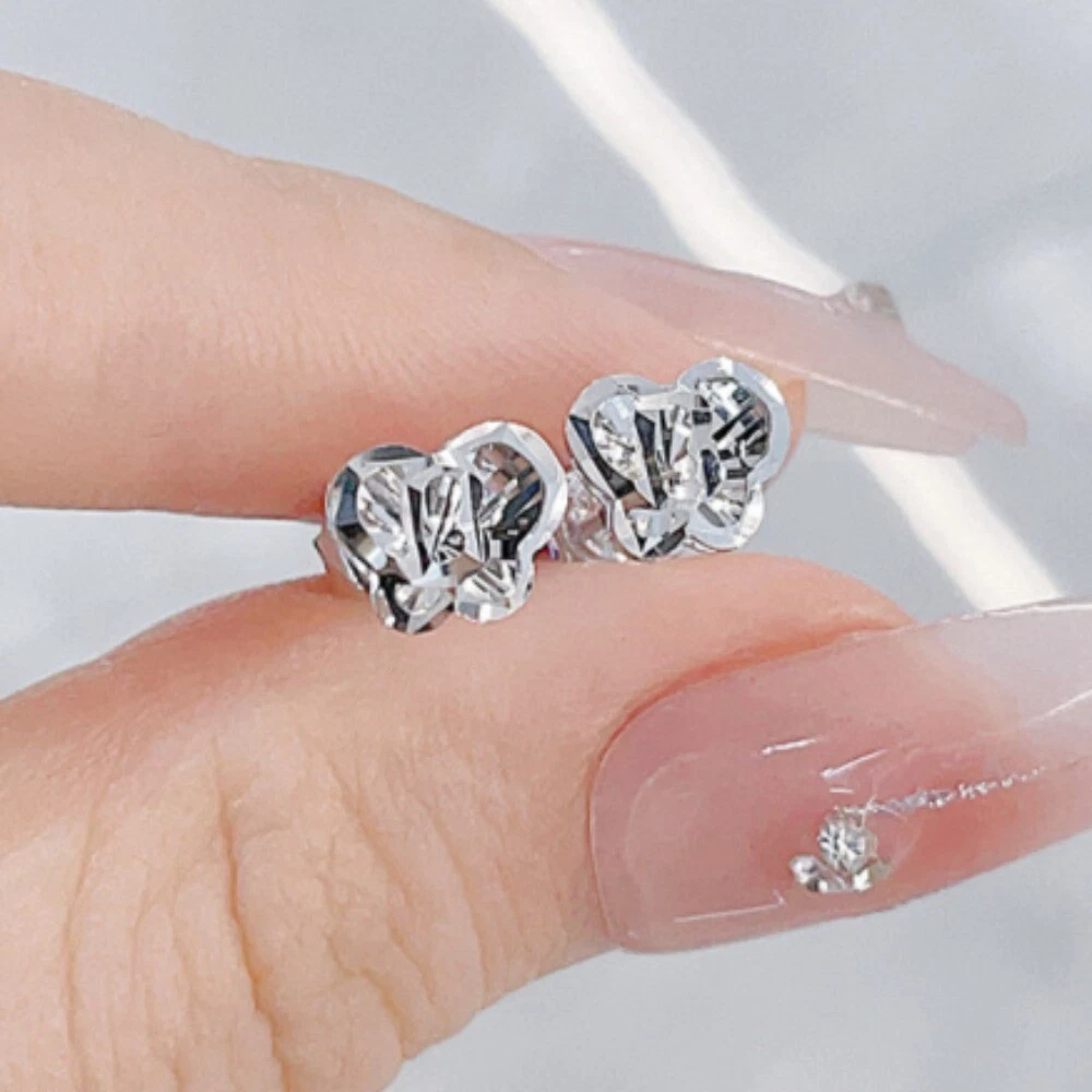 PT950 Pure Platinum 950 Earrings Women Lucky Butterfly Stud 1.4
