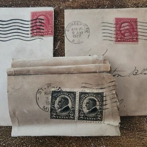 4 U.S. Stamps 2 Cent Red Washington (2) and 2 Cent Black Harding (2) - Picture 1 of 8