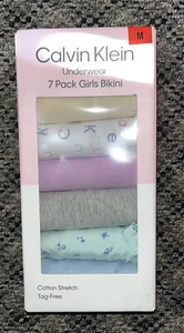 Calvin Klein Girls 7-Pack Bikini Underwear, Multicolor, Size M - Picture 1 of 2