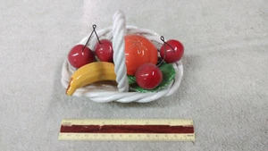 Lattice Woven Basket with Fruit - Porcelain - Italy - Nice Decorative Item - VGC - Picture 1 of 7