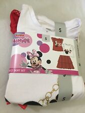 NEW Disney Junior Minnie Mouse Girls Skirt Set 3 pc Size 5,6 Red