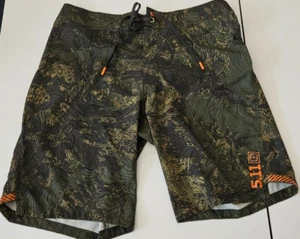 511 Tactical Board Shorts Swim Trunks Mens 33 Camouflaged Orange 511 Drawstring - Picture 1 of 6