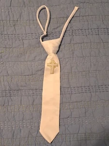 Boys Embroidered 1st Communion Tie/Religious/First Communion/Excellent Condition - Picture 1 of 1