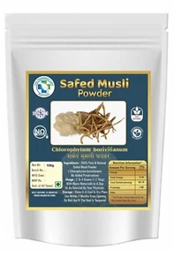 100% Pure & Natural Safed Musli (Chlorophytum Borivilianum) Raw Powder (100gm) - Picture 1 of 2