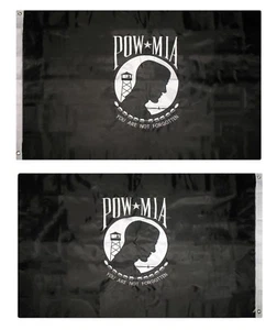 4x6 bestickt genäht doppelseitig POWMIA Pow Mia SYNTHETISCHE BAUMWOLLE Flagge - Bild 1 von 6
