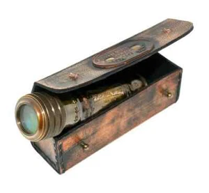 Marine Brass Nautical Kaleidoscope With Leather Box - Picture 1 of 4
