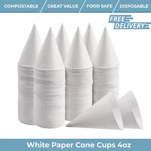 Tazas de conos de papel desechables con borde de rollo individual de 4 oz x 200-5000 para enfriadores de agua - Imagen 1 de 12