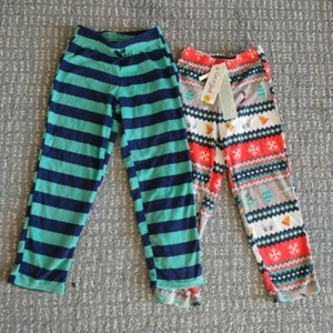 Pantalones de pijama Cat Jack XSmall 4/5 verde rojo polar niños Navidad vacaciones dormir - Imagen 1 de 5