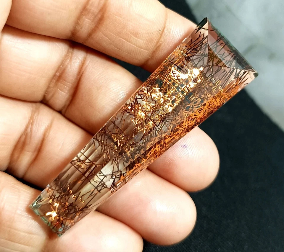 100 Ct Fancy Cut Natural Rutilated Quartz Loose EGL Certified Gemstone - Image 1 of 4