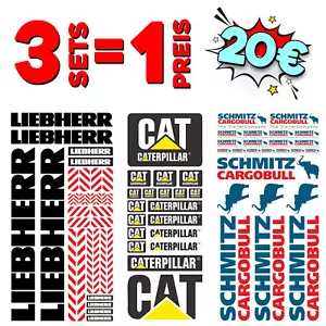 3er Set 1:14 - 1:16 Aufkleber CAT LIEBHERR SCHMITZ - RC Tamiya Wedico Decal  - Bild 1 von 4
