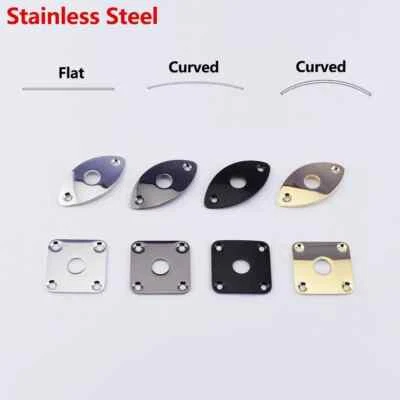 Flat / Curved Stainless Steel Jack Plate For Electric Guitar Bass - Image 1 of 4