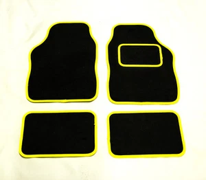 PEUGEOT 308 CC (2009 on) UNIVERSAL Car Floor Mats Black & YELLOW - Picture 1 of 1