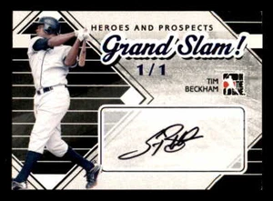 2011 ITG Heroes and Prospects Grand Slam Autographs #TB Tim Beckham Auto #1/1 - Picture 1 of 2