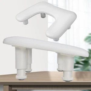 White Arm Rest for Nails Tech Adjustable Height U-shaped Manicure Nail Arm Rest - Picture 1 of 10