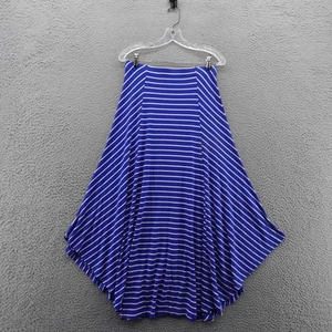 Maxi Falda Chicos Rayas Línea A Azul Blanco Talla 0 EE. UU. 4 Mujer Elastizada Pull On - Imagen 1 de 11