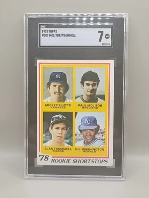 Base de béisbol Topps 1978 #707: Paul Molitor novato Shortstops SGC 7 Foto 1 de 2