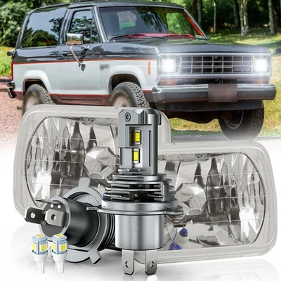 Par de faros LED H6054 haz sellado DOT 7x6" 5x7" para Ford Bronco II 1984-1988 Foto 1 de 4