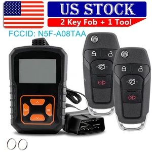2 For ​2013 2014 2015 2016 2017 Ford Fusion Flip Remote Key Fob + Programmer Kit - Picture 1 of 11