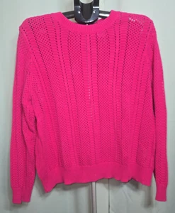Joe Fresh rosa strukturierter Strickpullover mit Rundhalsausschnitt, Größe 2XL - Bild 1 von 8