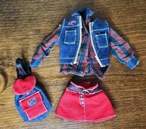 Vintage 1997 Barbie Arizona Jeans Co Outfit Only Rucksack Rock Shirt Weste EUC - Bild 1 von 4