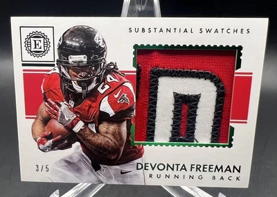 2017 Encased Devonta Freeman Emerald Substantial Swatches PW 3-CLR SSP 3/5 #26 - Image 1 of 4
