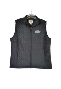 NHRA Black Quilted Vest by Main Gate Women's Large Zip-Up Sleeveless Drag Racing - Picture 1 of 7